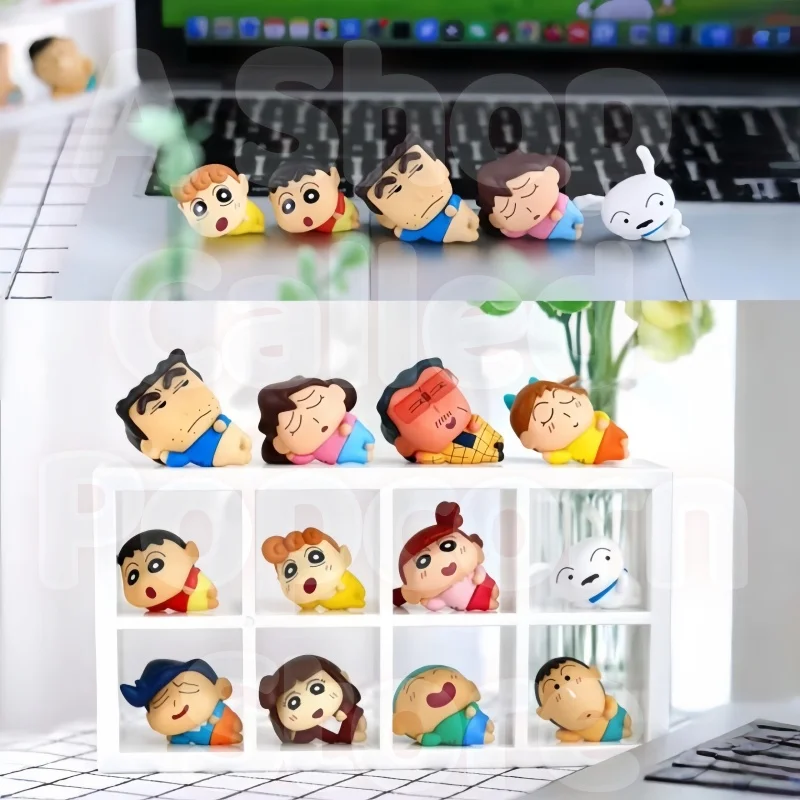 

52 игрушки карандаш Шин-Чан минime лежать плоскую свободную серию слепая коробка игрушки Kawaii аниме фигурку-сюрприз Mystery Box куклы подарок