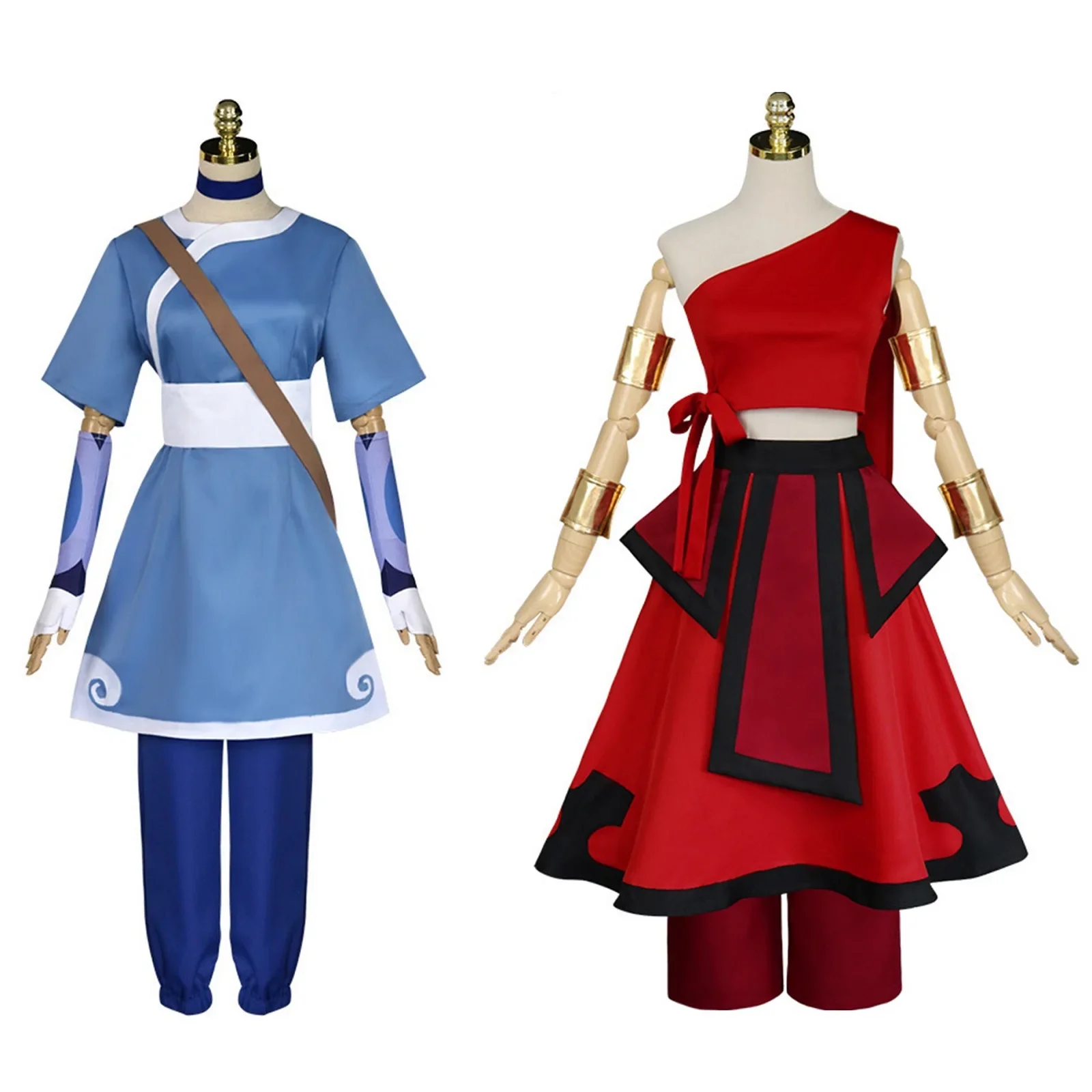 

Anime Katara Cosplay Costume Halloween Carnival Cosplay Party Costumes Full Set The Last Airbender Katara Cosplay Costume