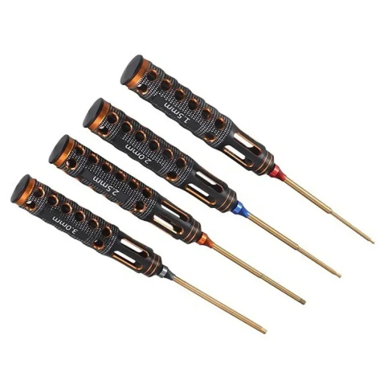 4pcs Rc Model Car Repair Tools Hard Alloy Steel Metal Hex Screwdrivers Tools 1.5/2.0/2.5/3.0mm For Rc Model Cars Airplane Boat