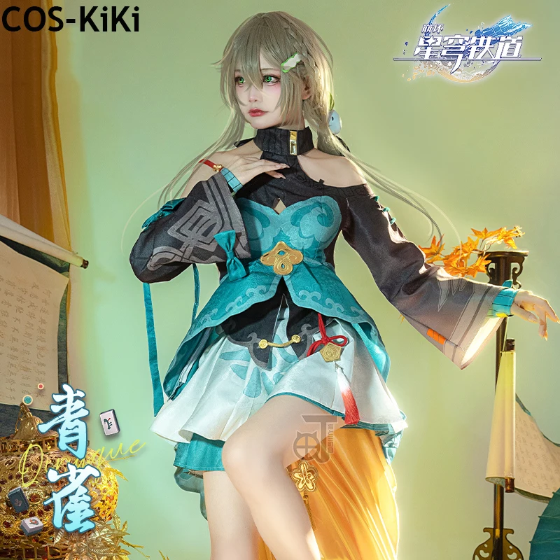 

COS-KiKi Honkai: Star Rail Qingque Game Suit Cosplay Costume Sexy Lovely Uniform Halloween Carnival Party Role Play Outfit Women