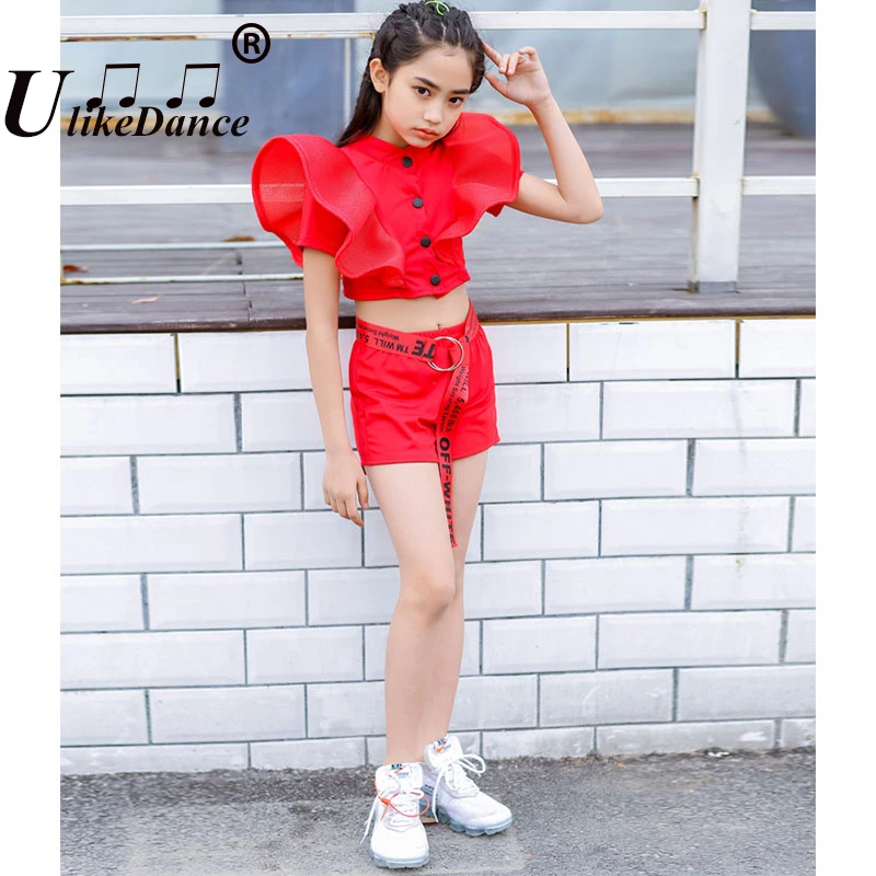 Kpop Girls Clothes Jazz Dance Costume White Performance Suit Hip Hop Modern Dance Outfit Kids Stage Wear Fashion Clothing