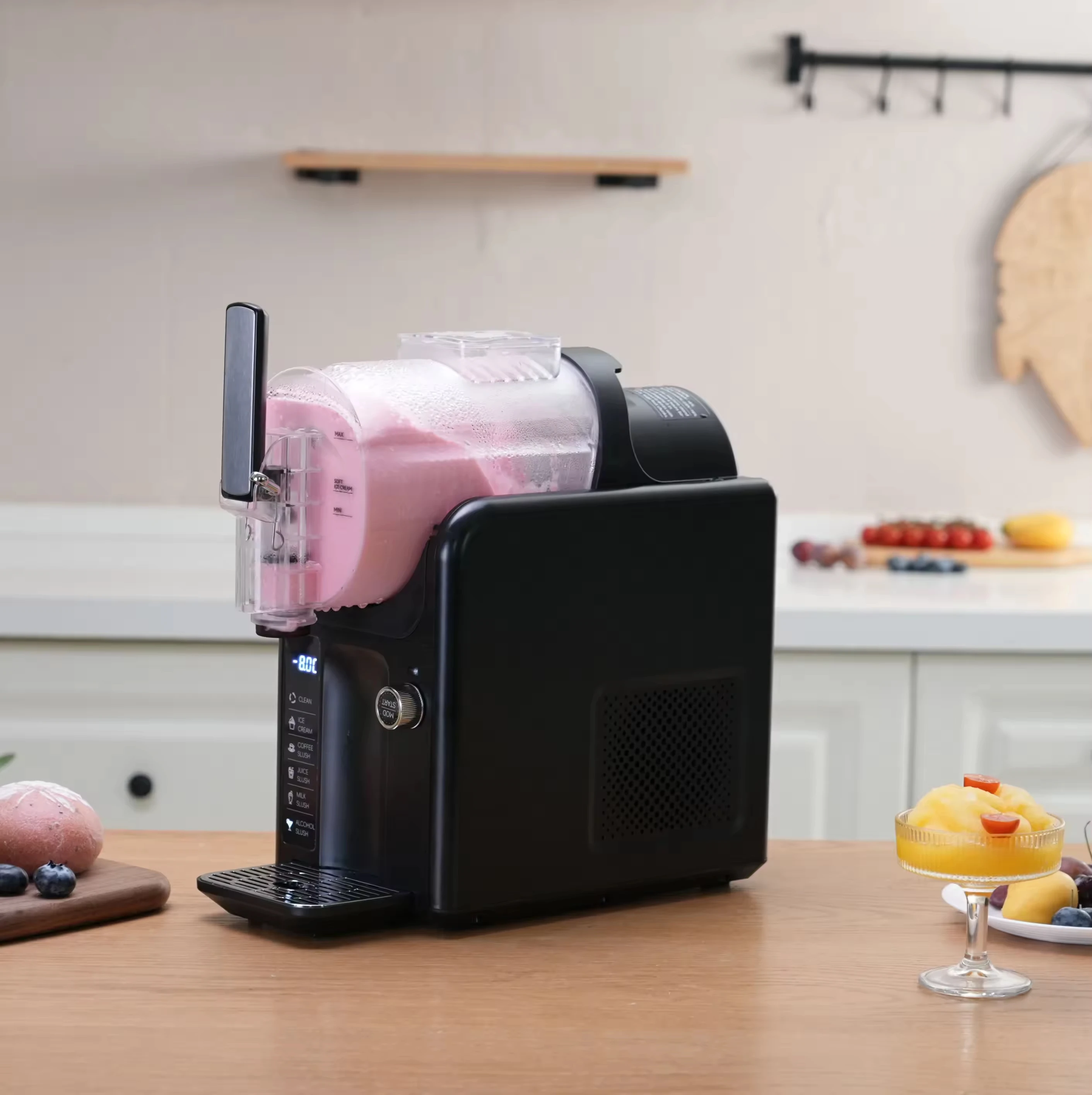 

Commercial Household Slush Maker Machine Fully Automatic for Smoothie Milkshake and Slushie with Ice Cream Making Function