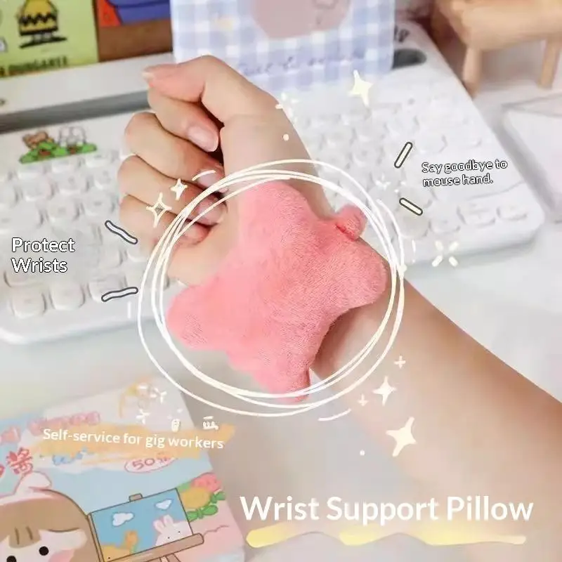 Soft Plush Wrist Support Pillow With Pain Relief Design Elastic Strap For Office Work Gaming Computer Use