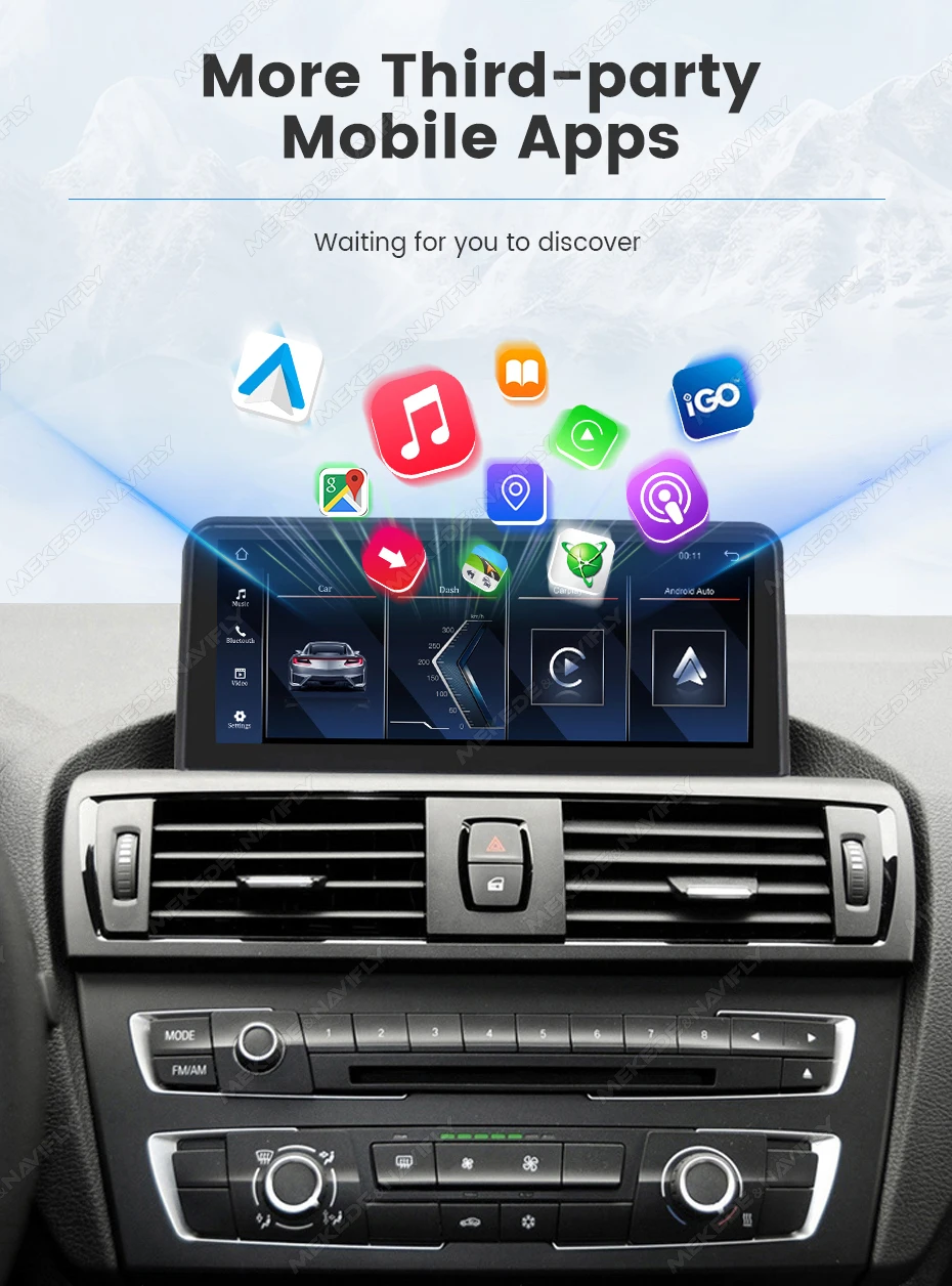 MEKEDE 8,8-Zoll Wireless CarPlay Android Auto Multimedia GPS-Navigationssystem für BMW 3/5er Serie E60 E61 E63 E64 E90 E91 E92 E93 QLED-Bildschirm 4K-Videoplayer Autoradio – Detail 15
