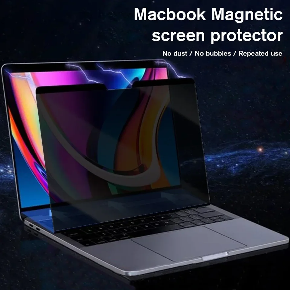 Filtro de privacidad magnético, protector de pantalla antivista para MacBook Air 13.6 15 M1 M2 M3 M4 Pro 14 16 A2780, película magnética para Mac 3