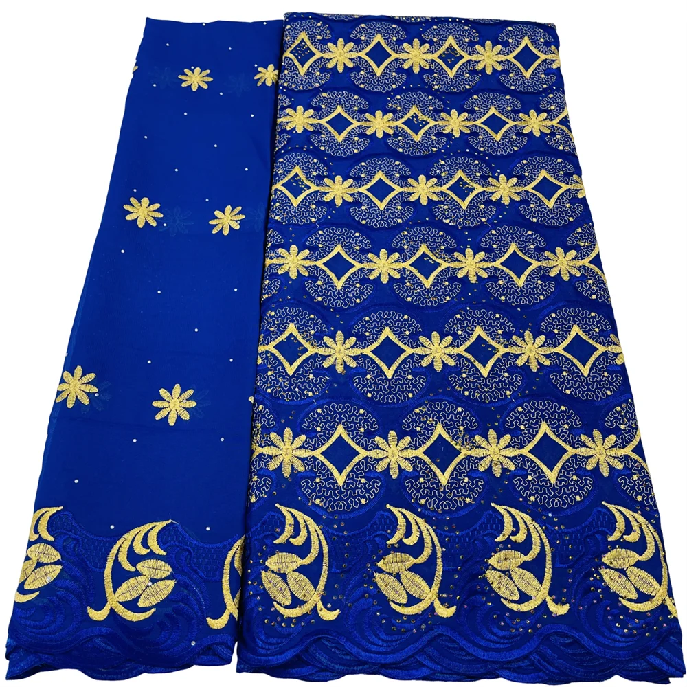 

Синяя нигерийская швейцарская вуаль кружева в Швейцарии белая ткань 2025 африканская хлопковая кружевная ткань с вышивкой для женского платья 5 + 2 ярда