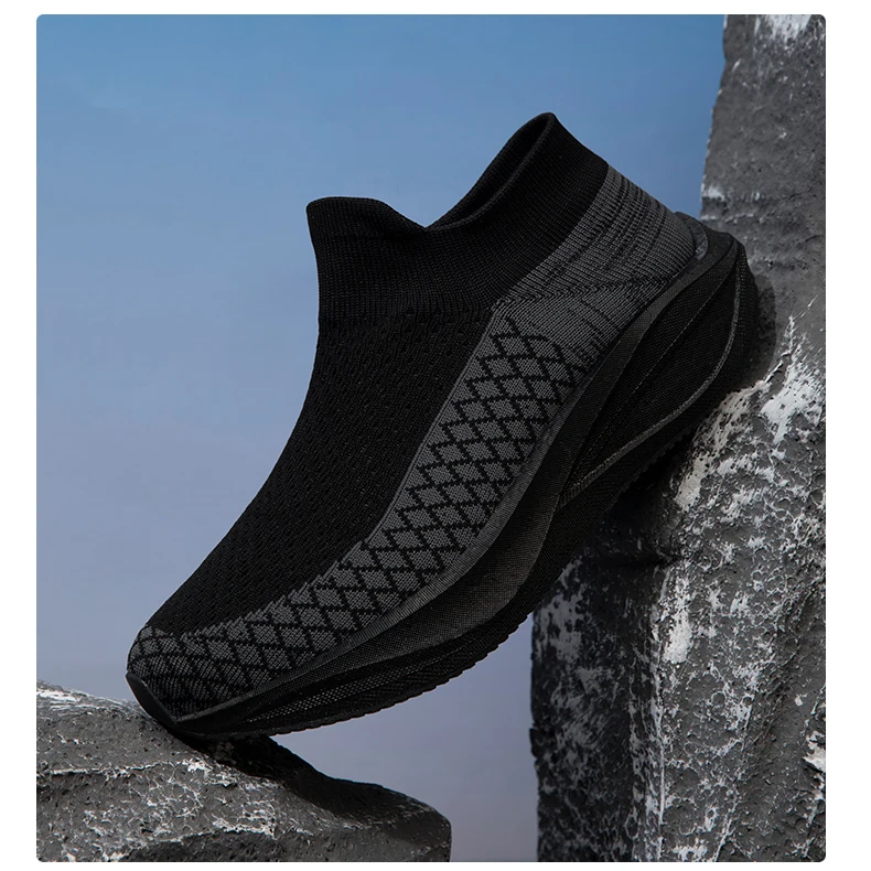 Unisex Real Boost Sneaker mit dicker Sohle, Stretch-Strick, atmungsaktiv, Übergrößen, stoßdämpfend, Sportschuhe, Laufschuhe für Damen und Herren – Detail 32