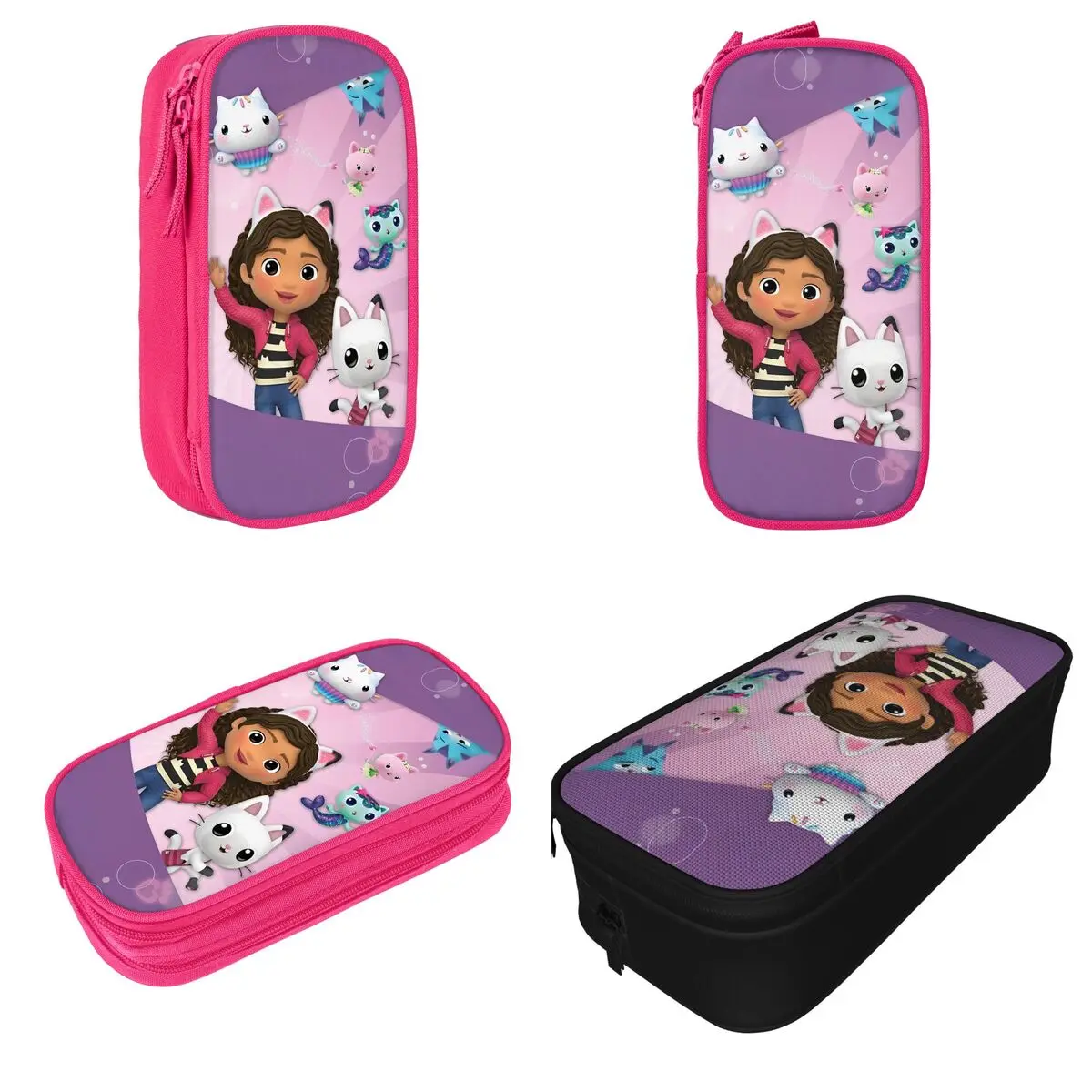 Imagem -02 - Gabbys Dollhouses Pencil Case Pen Holder Bolsa For Kids Grande Capacidade Presentes da Escola Happy Gifts