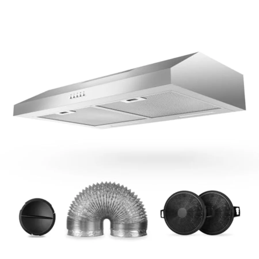

30-дюймовая вытяжка под шкафом с сильным всасыванием 600 куб. футов в минуту для воздуховода и безканального преобразования, кухонная вентиляция из нержавеющей стали