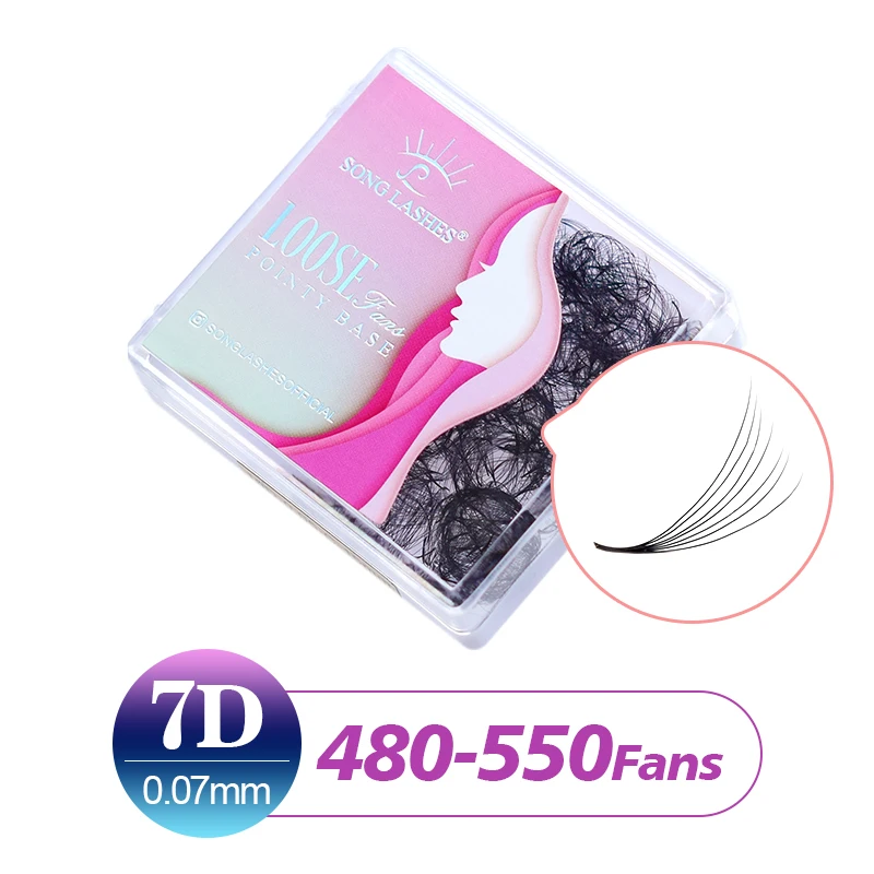 Song wimpers Promade Fans 3D-10D07Pointy basis losse waaiers Scherpe dunne wortel Korea PBT materiaal 500 Fans Wimper Extensions Keuze