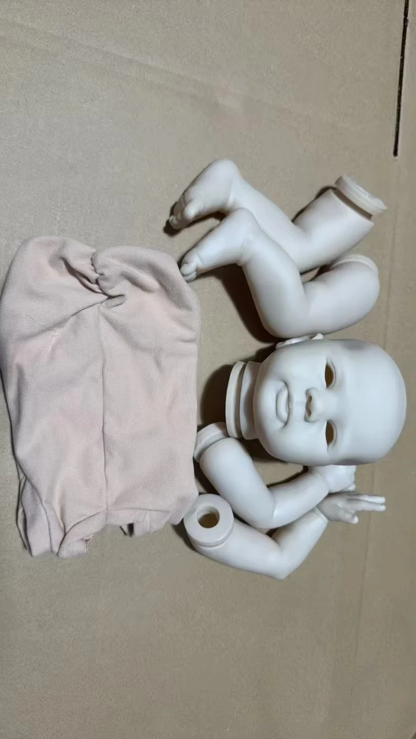 NPK 18Inch Unfinished Unpainted Unassembled DIY Doll Kit Fresh Color Blank Reborn Bo Parts with Cloth Body and Eye