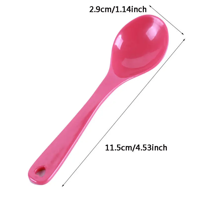 12pcs/Set Round Soup Spoon Tableware Multi-color Soup Rice scoop multi-purpose Restaurant Household Kitchenware Supplies