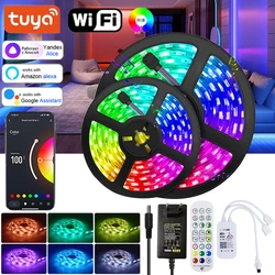 Tuya Led Strip Lights For Bedroom Bluetooth Led Tape Lights Flexible Led Lighting Strips Alexa Led Lights Strip Wifi 5050 Rgb