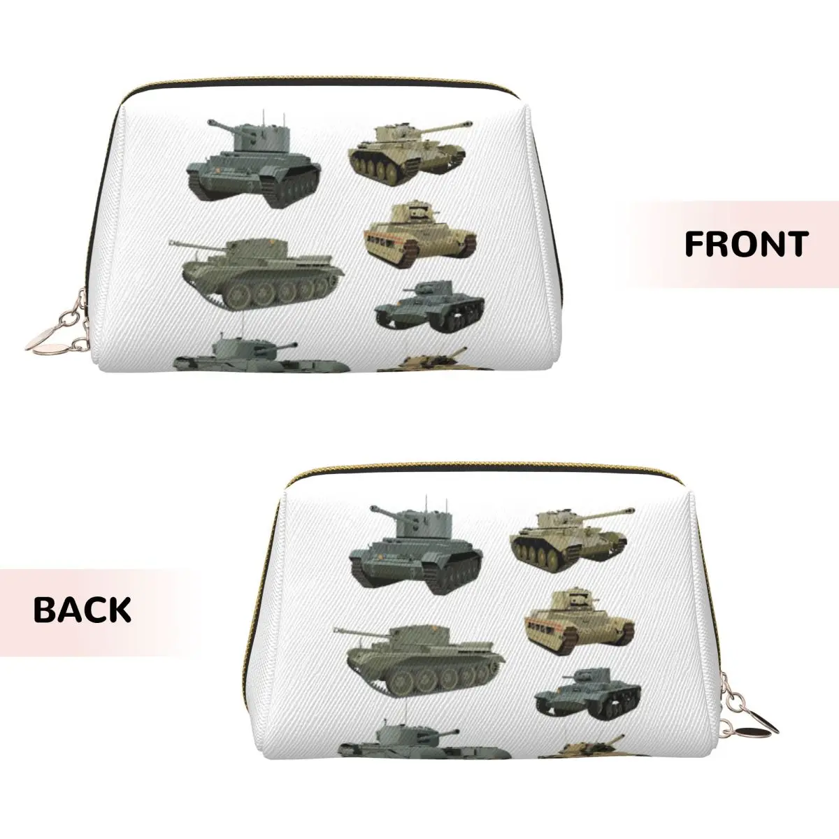 Various British WW2 Tanks Women Cosmetic Bags Travel Makeup Organizer Pouch Toiletry Storage Dopp Kit Case