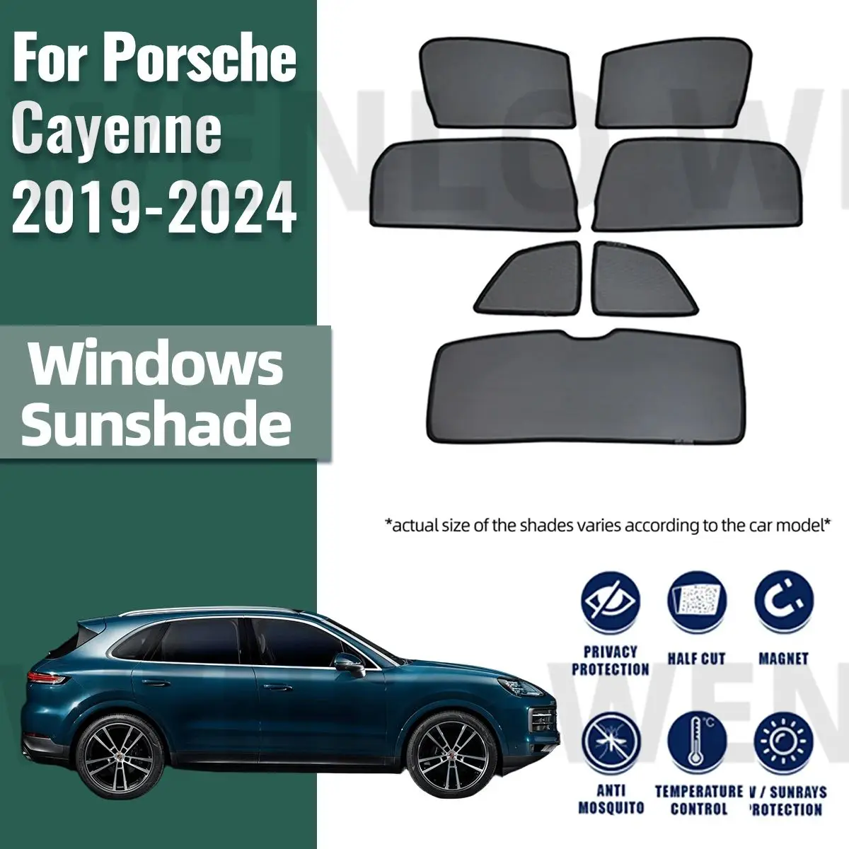 

For Porsche Cayenne 2019-2022 2023 2024 Car Curtain Window Sunshade Covers Magnetic Sun Shade Visor Solar Auto Accessories