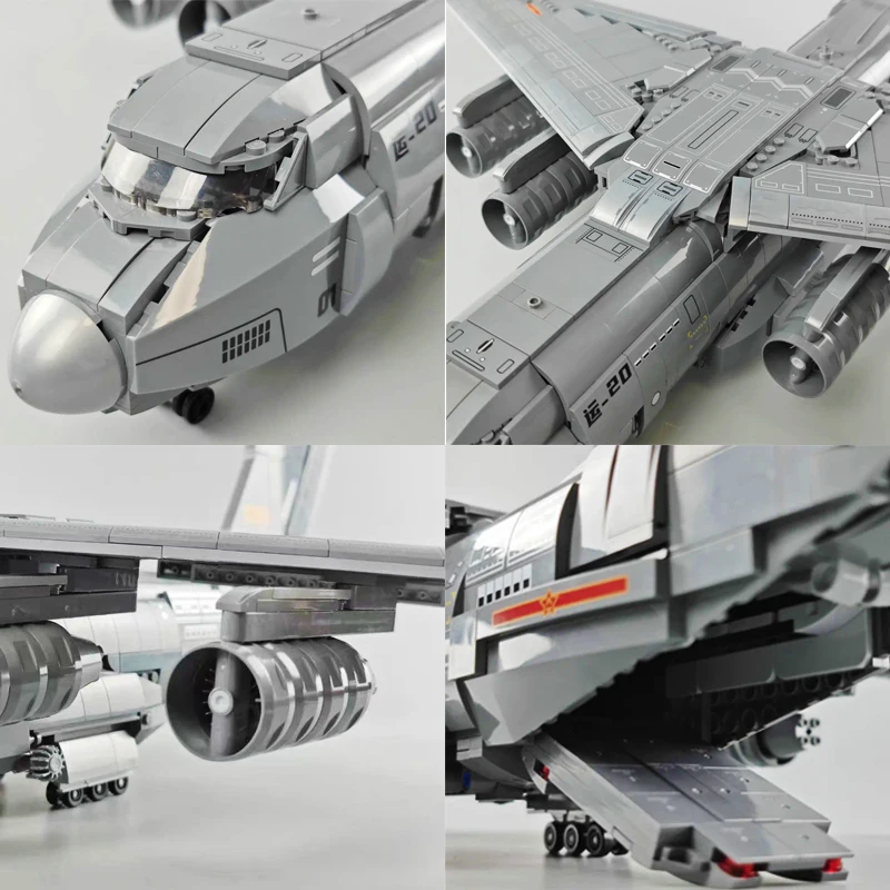 Military Y-20 Large Transport Aircraft Model Building Blocks Type 99A Main Battle Tank Plane Bricks WW2 Army Airplane Toys