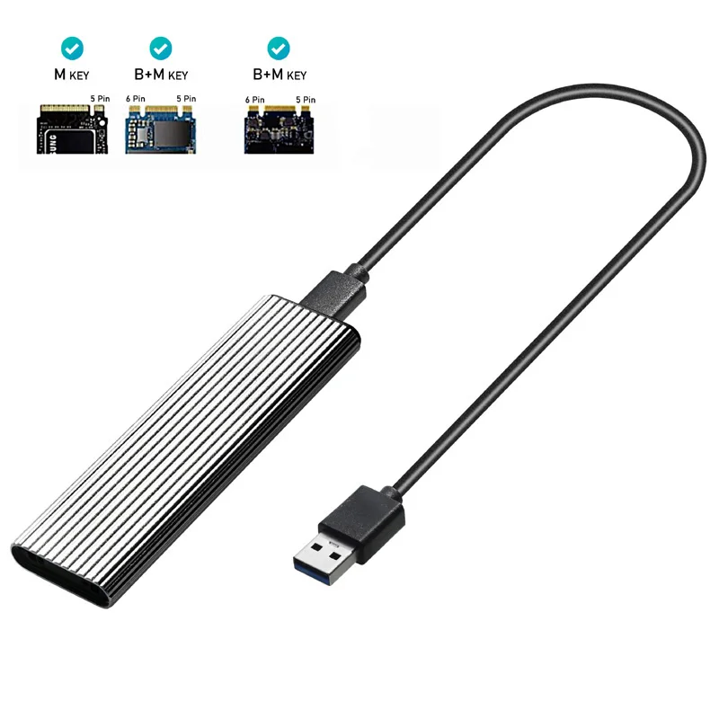 M2 ssd caso nvme gabinete m.2 para usb ssd adaptador para nvme pcie ngff m.2 sata ssd m/b + m chave 2230/2242/2260/2280 m2 protocolo duplo