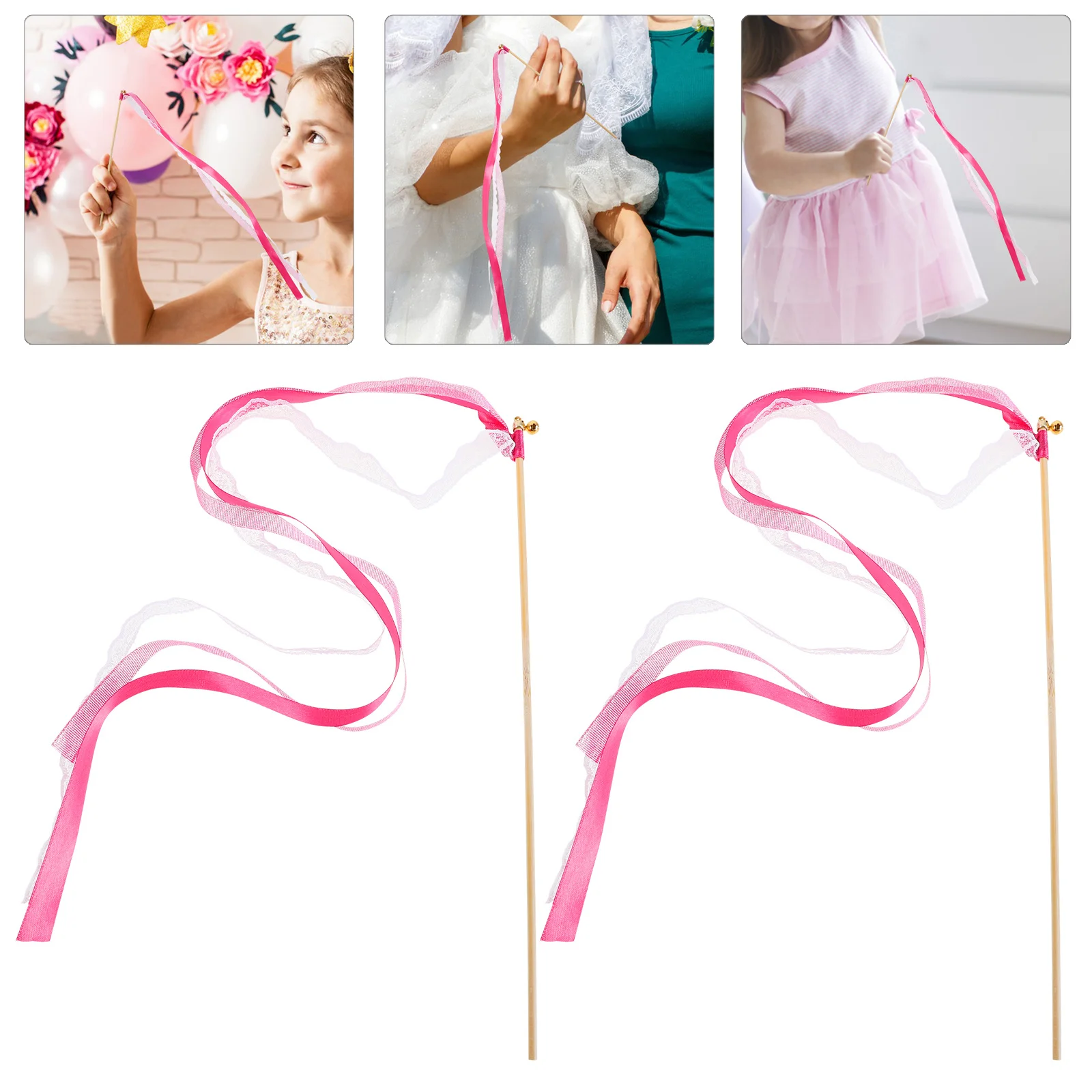 

25 Pcs Ribbon Fairy Sticks Wedding Celebration Supplies Party Props Wand Holiday Favors