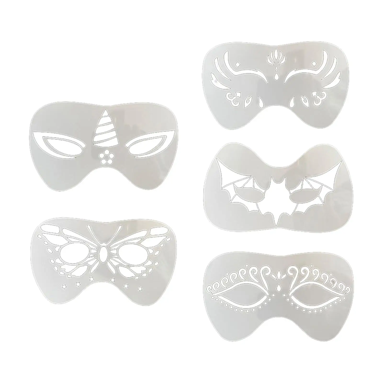 Set di stencil per pittura del viso per bambini Modelli in PET riutilizzabili Modello artistico per trucco per compleanno Halloween Bambini e adulti