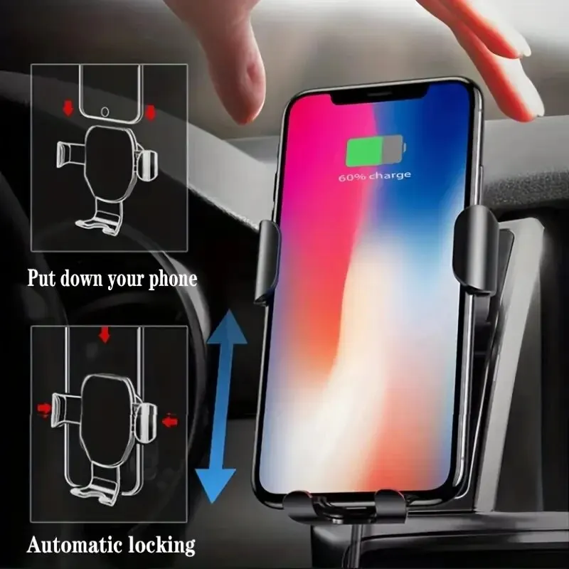 Cargador inalámbrico de coche de 30W, soporte para teléfono con montaje en salida de aire para iPhone 15, 14, 13, 12, Samsung, Xiaomi, carga rápida por inducción para coche