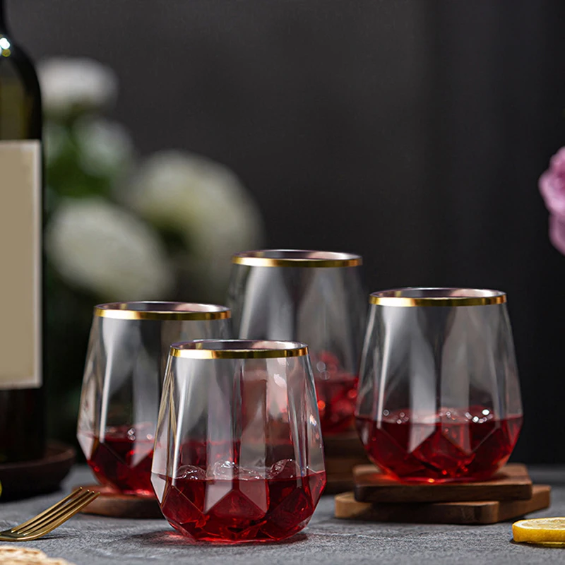 

Shatterproof Plastic Wine Glass Unbreakable PET Red Wine Tumbler Glasses Cups Reusable Transparent Fruit Juice Beer Cup