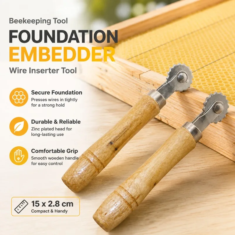 Beekeeping Tools Hive Frame Wire Embedder Metal Thread Pressing Implement Practical Apiary Gadget for Beekeeper Daily Comb