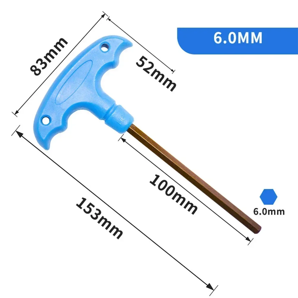 Ball Head T-shape Hex Wrench H2-H10 T Type Hex Wrench Tool Long Handle For Furniture Assembly Maintenances Screw Wrench Spanner