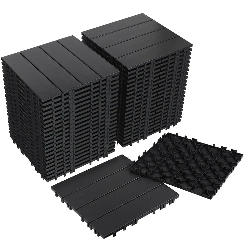 

44PCS Plastic Interlocking Decking Tiles 12" x 12", 44 sq. t Waterproo Outdoor looring All-Weather, Patio loor Decking Tile or G