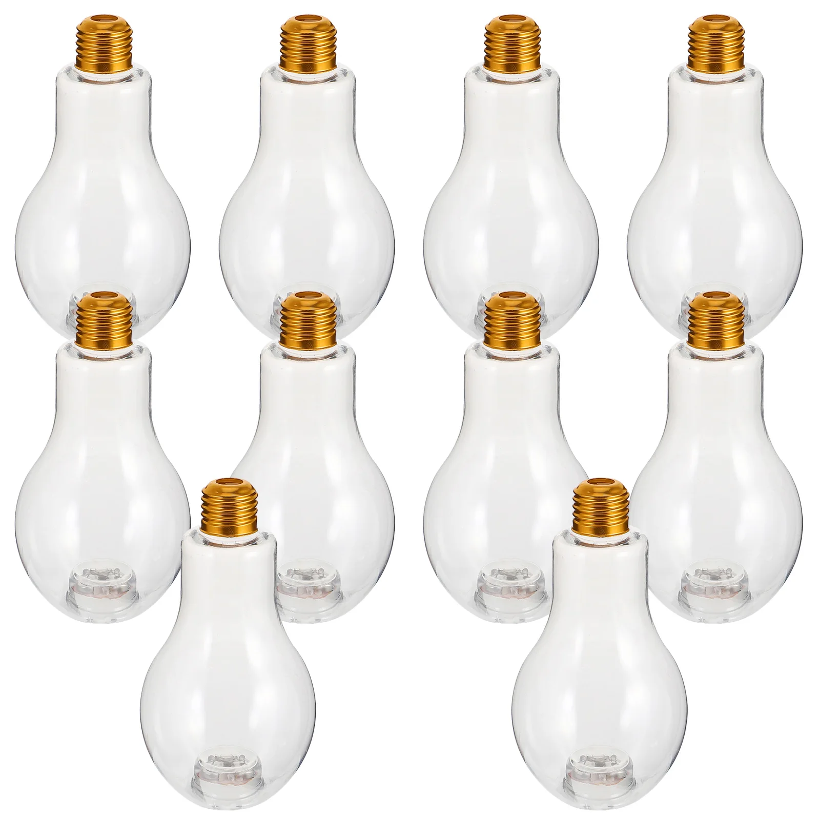 

10Pcs 300Ml EcoFriendly Pet Light Bulb Bottles With Led Colorful Lights Durable Safe Reusable For Juice Milk Tea Party Supplies