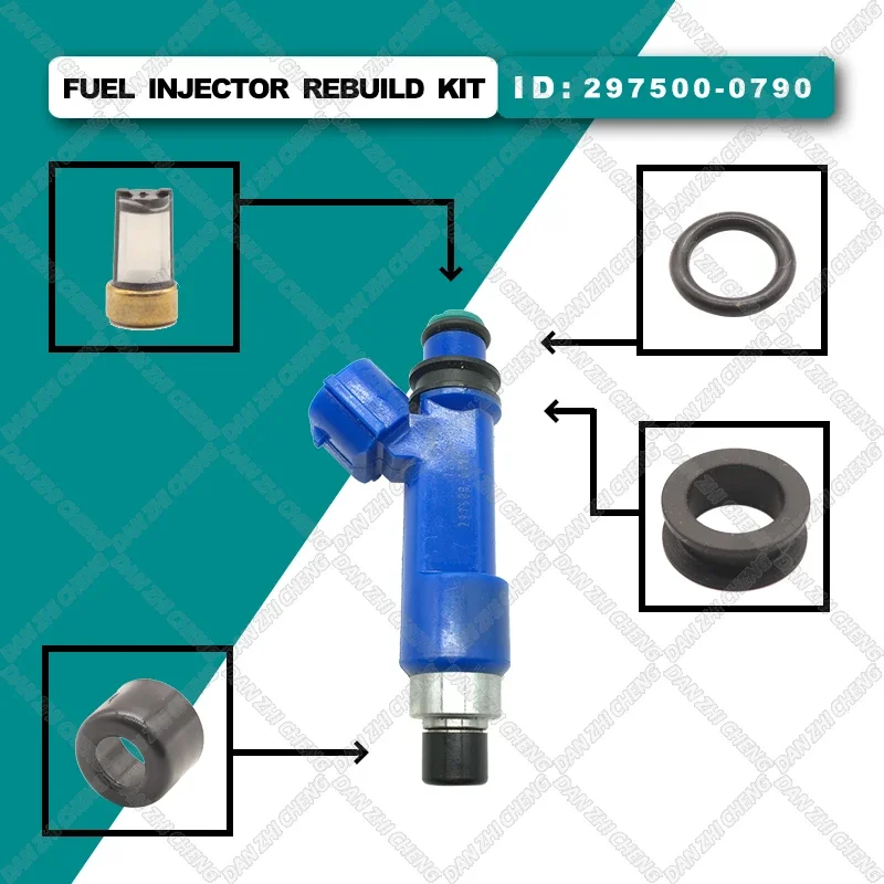 

Fuel Injector Service Repair Kit Filters Orings Seals Grommets for 297500-0790 Fits For Suzuki Swift MZ 1.3L