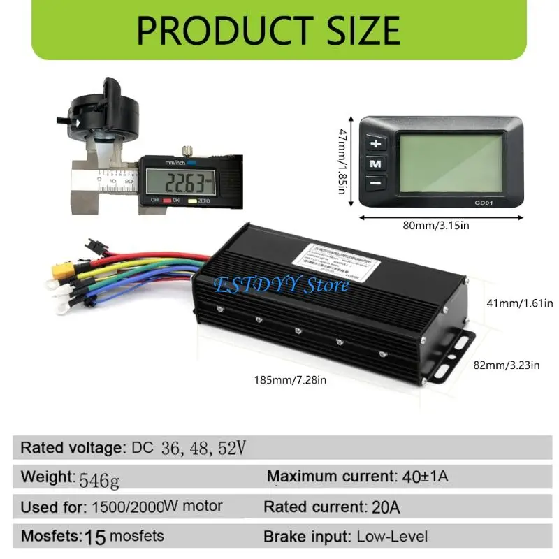 G6DE 1500W/2000W Three Mode Sine Waves Brushless Controllers with LCD Display for Electric Bike, Mountain Bike