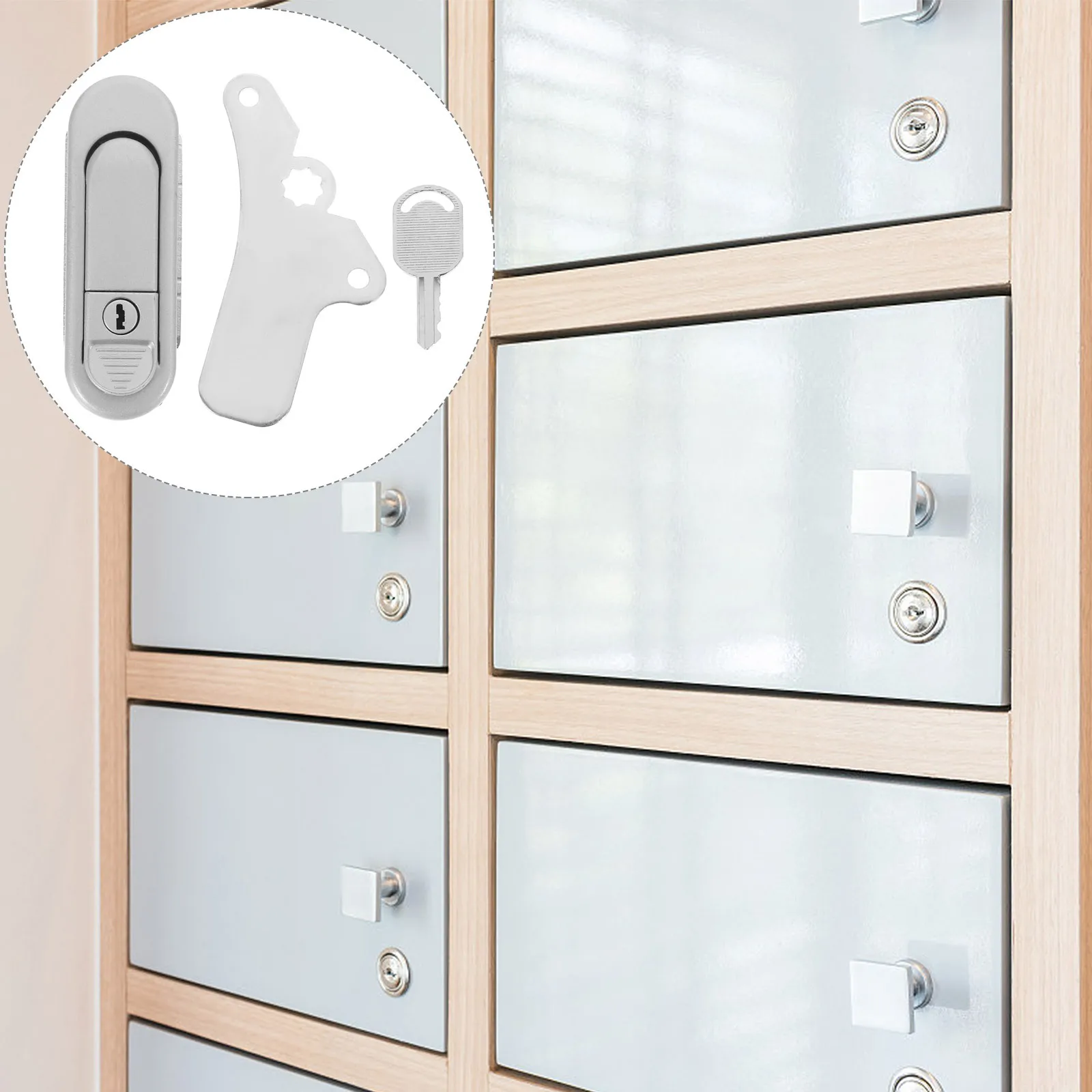 1 Buah Kunci Pintu Kabinet Listrik Kunci Cam Datar Paduan Seng Banyak Digunakan untuk Kabinet Jaringan Kotak Elektronik Meteran