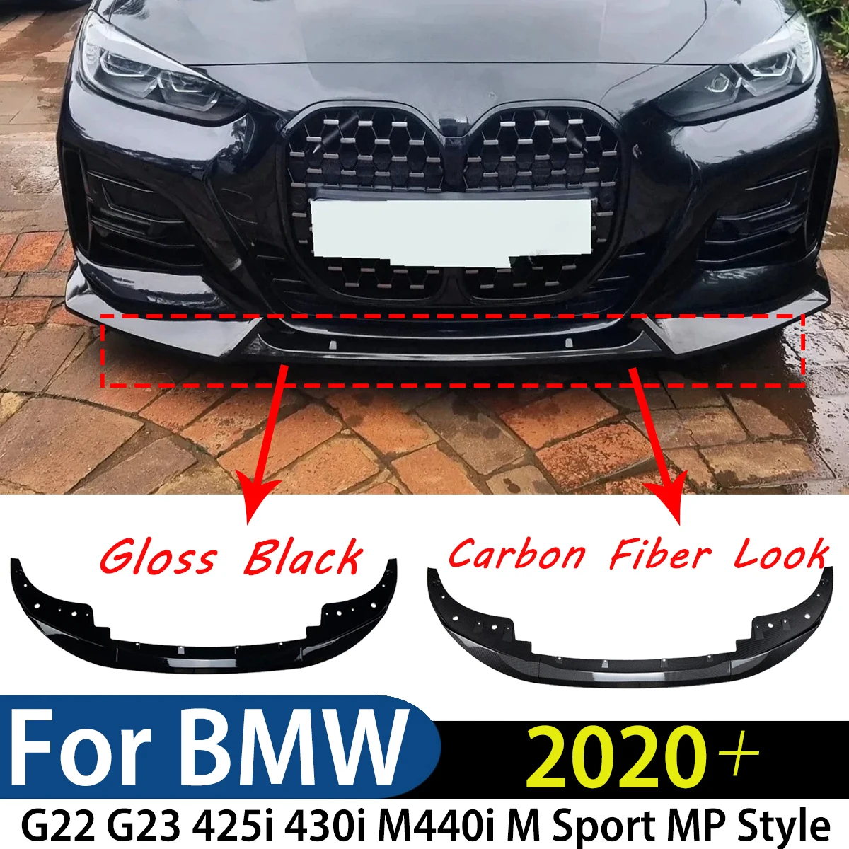 

For BMW G22 G23 425i 430i M440i M Sport 2020+ MP Style Front Bumper Splitter Spoiler Lip Diffuser Modification Exterior