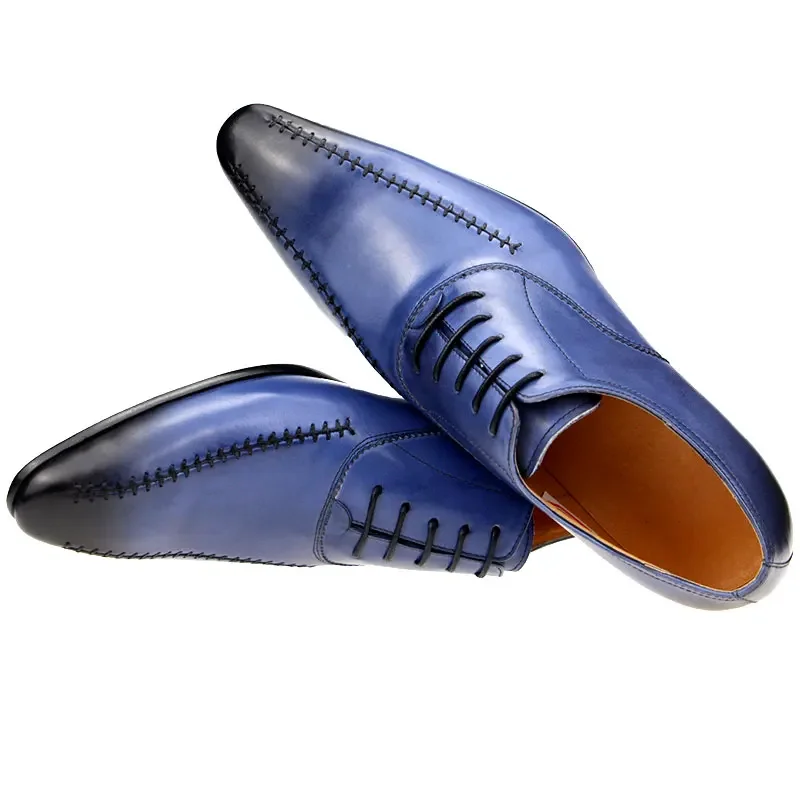 

Pop Men Shoes Comfortable Fashion With Classic Brand 2025 Lace-up Italian Style Leather For Wedding Business Office Shoes Men Ne