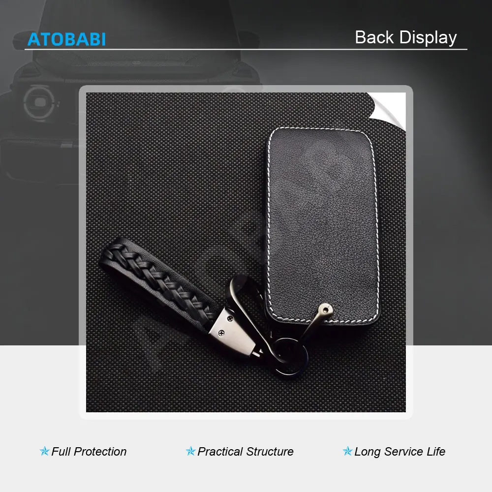 Leather Car Key Cover For Dacia Duster Sandero Stepway Renault Scenic Kadjar Captur Talisman Koleos Smart Remote Fobs Cases Bag