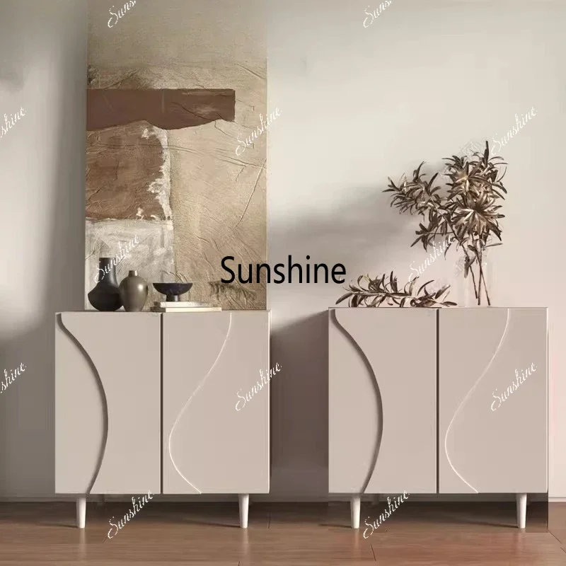 

Light luxury rhombus door side cabinet Italian side cabinet
