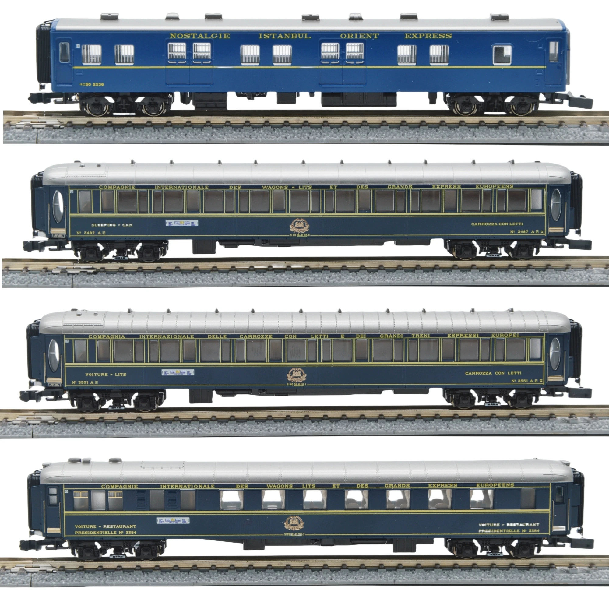 KATO N-Ensemble complet de modèles de train, formation japonaise, cadeau de jouets, échelle 1/160, Orient Express 561/62, 10-1988, 13