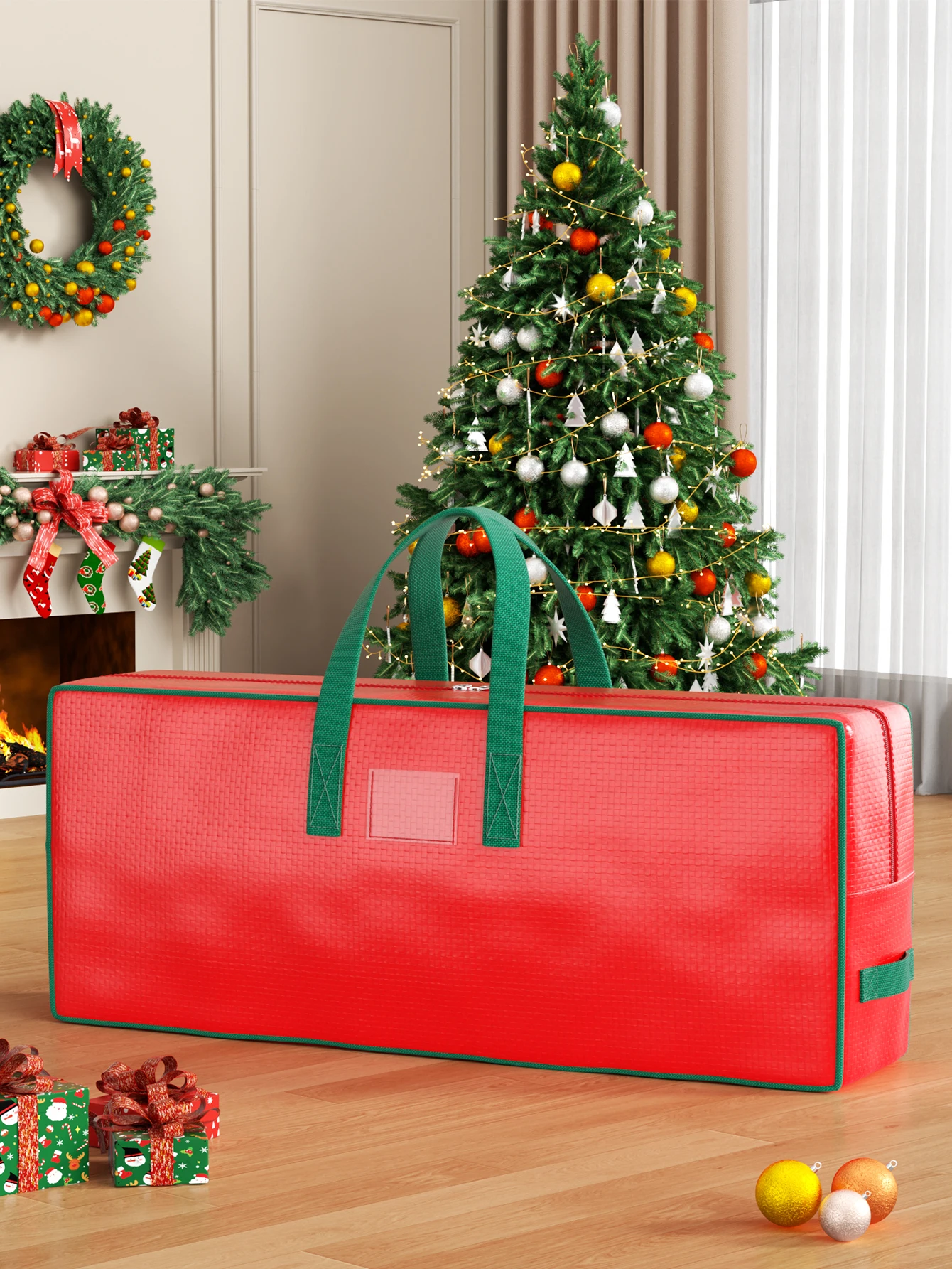Sac de rangement pour arbre de noël de grande capacité 1 pièce, sac de rangement essentiel pour noël, sac de rangement pour décoration de noël, gain de place