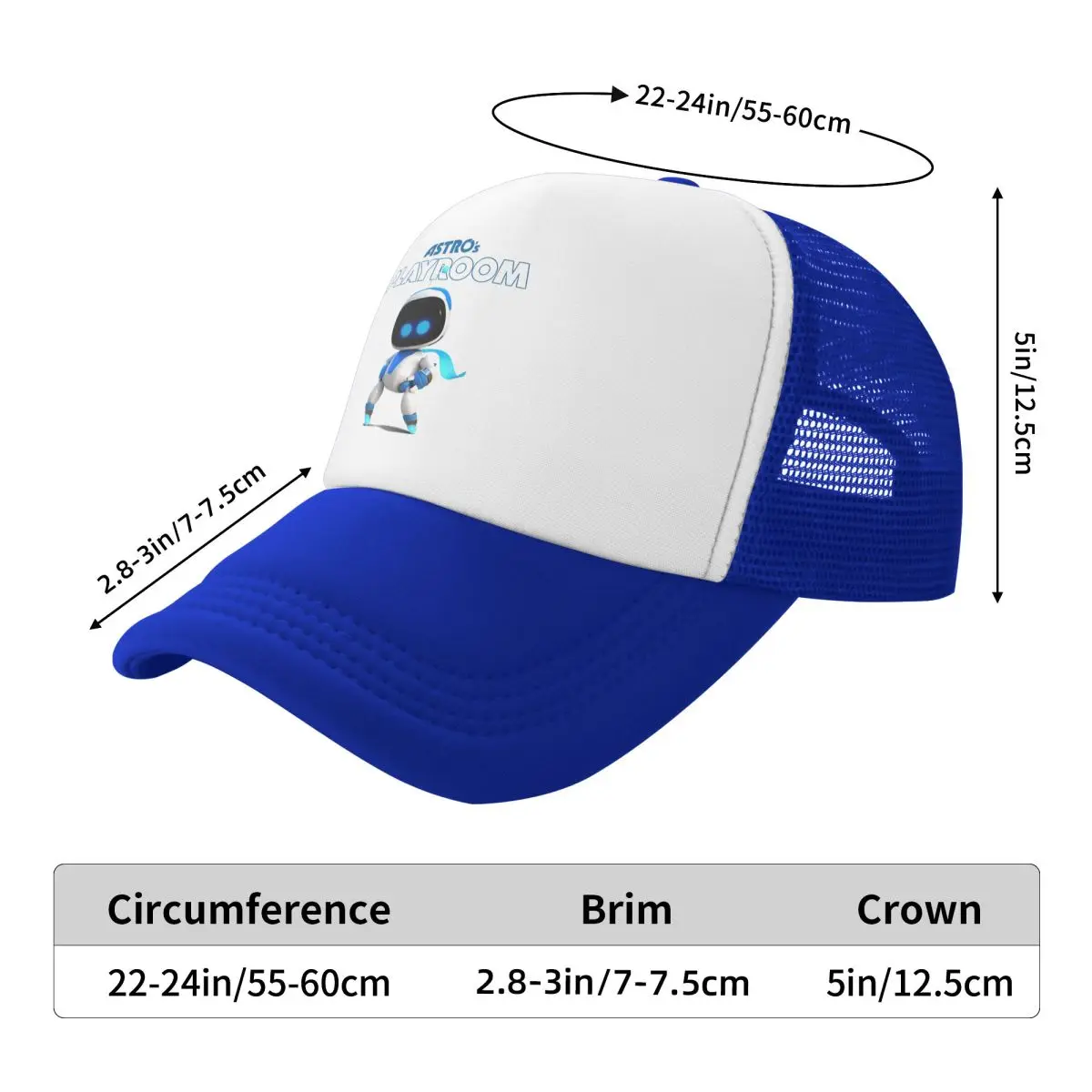 Men Women Astro's Playroom Astrobot Trucker Caps Sport Mesh Baseball Cap Hats Trucker Worker Cap Breathable Dad Hat Summer