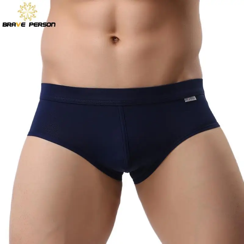 BRAVE PERSON Soft Nylon Underwear Men Boxers Briefs Mesh Breathable Elastic Sexy Boxers High Quality Male Panties Boxershorts