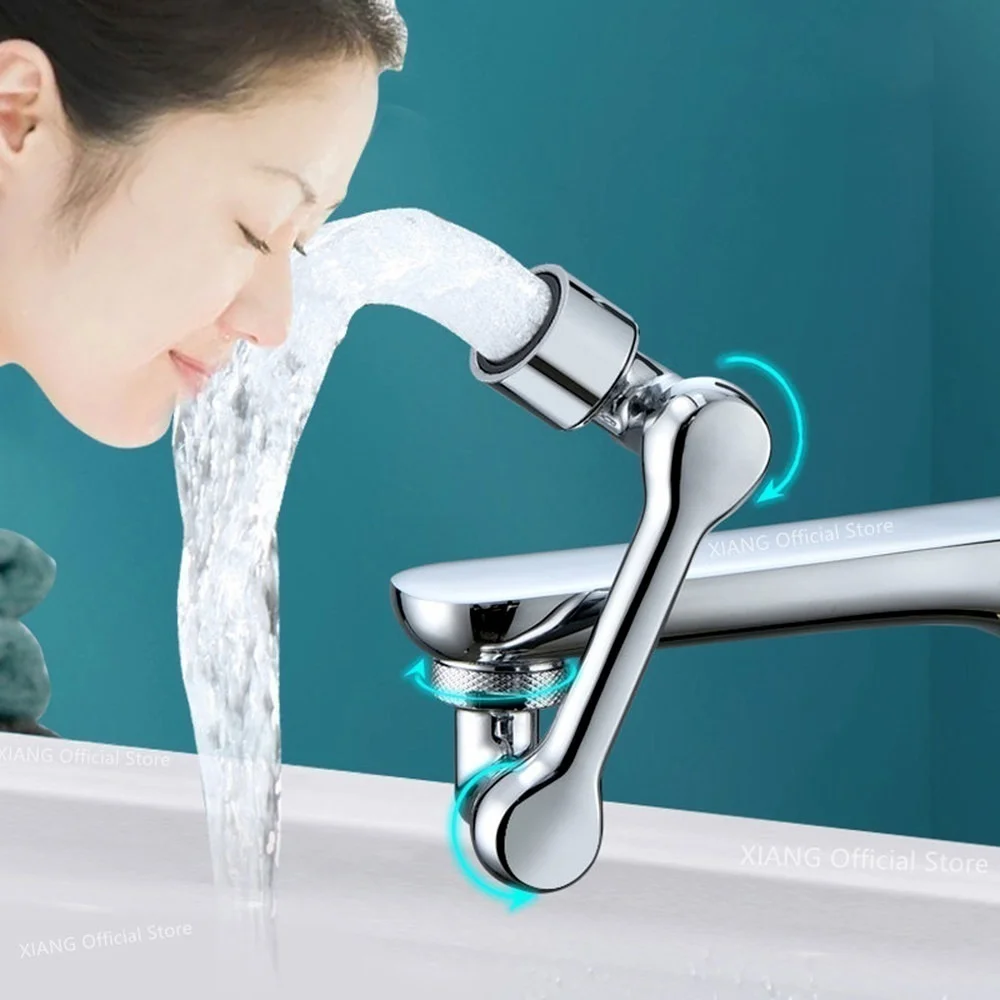 New Universal 1080 Degree Rotating Aerator Robotic Arm Faucet Aerator Splash-proof Sink Faucet Nozzle Home Kitchen Accessories