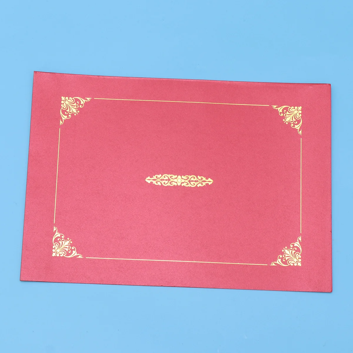 

10pcs Certificate Foil Border Diploma Holder Document Folder A4 Purplish Red Elegant Fashion Heavyweight