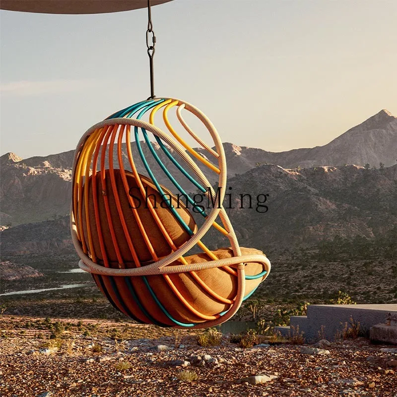 

LXY outdoor leisure hanging basket courtyard balcony garden Internet celebrity hanging rattan hanging chair waterproof
