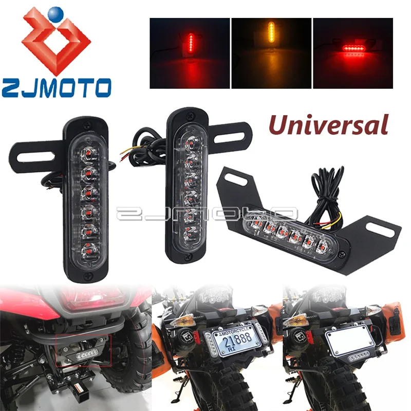 

Универсальный мотоцикл B6 с двойным номерным знаком, светодиодный задний стоп-сигнал, ATV Burst, вспышка, стоп-сигнал, задний указатель поворота, вспомогательный фонарь