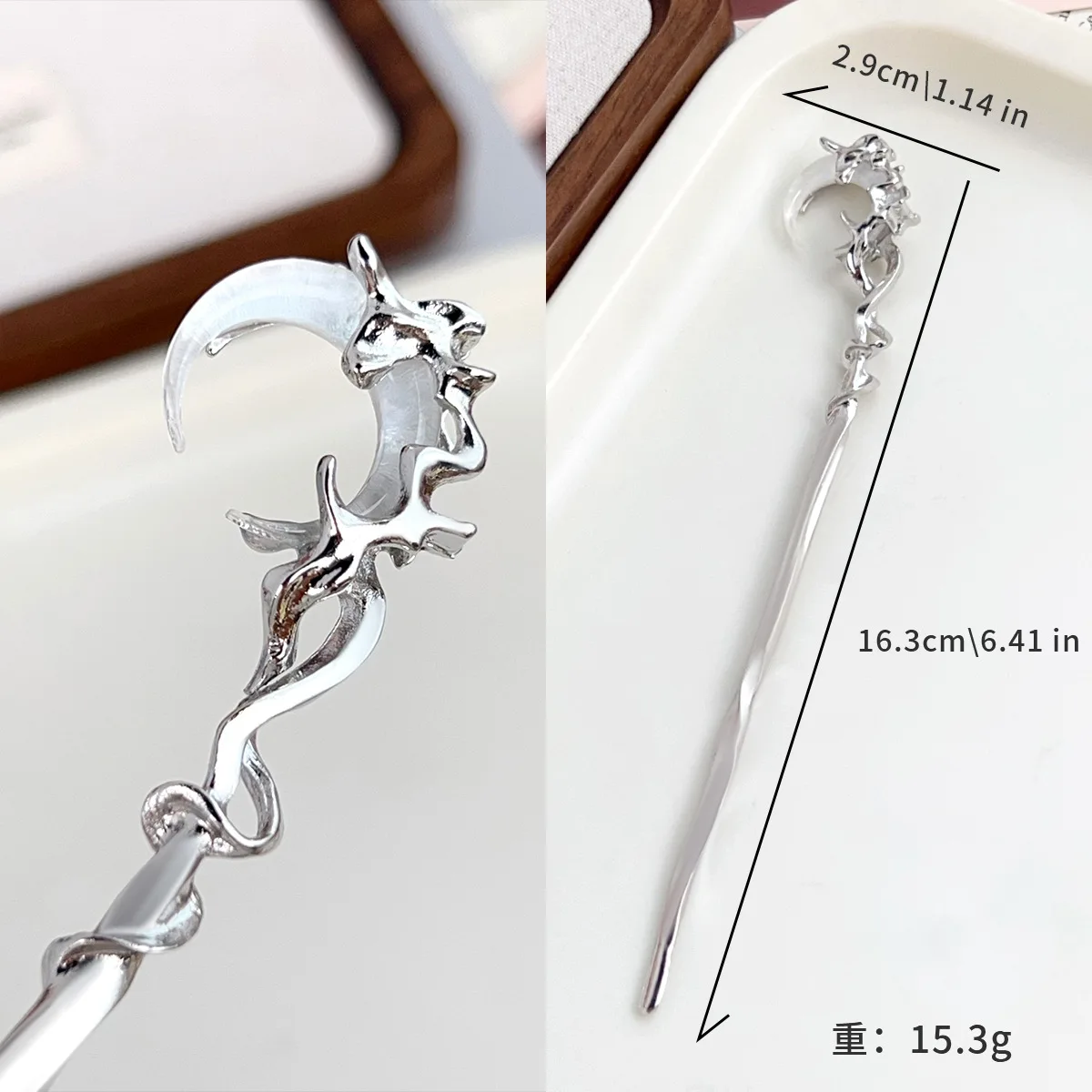 Bastoncino per capelli Hairpin con pendente in tema scuro