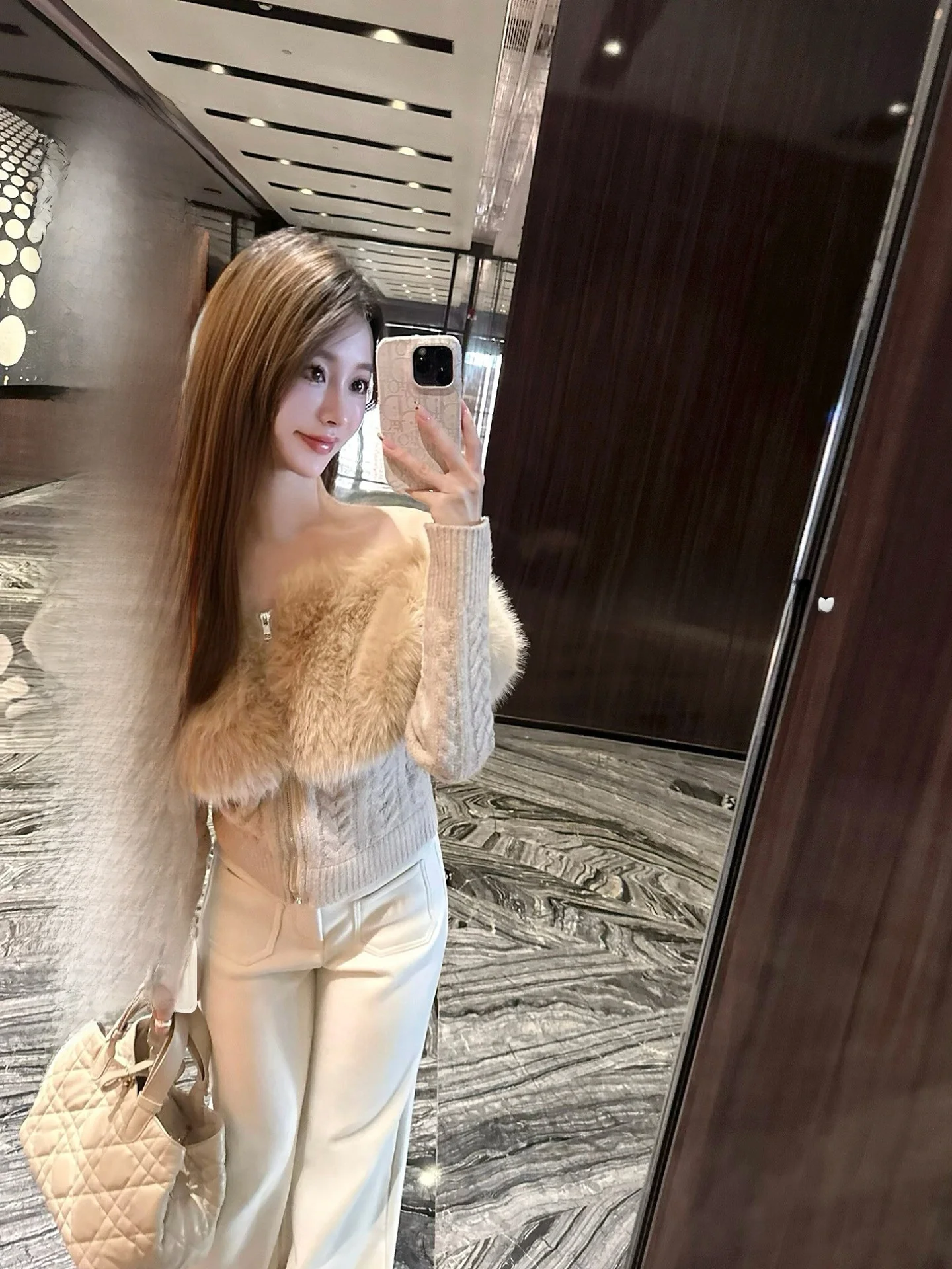 

CCZEE Snowflake Knitted Sweater Women's Faionable Newear Multi-wearing Design High-End Feel Outerwear Windproof ort Coat