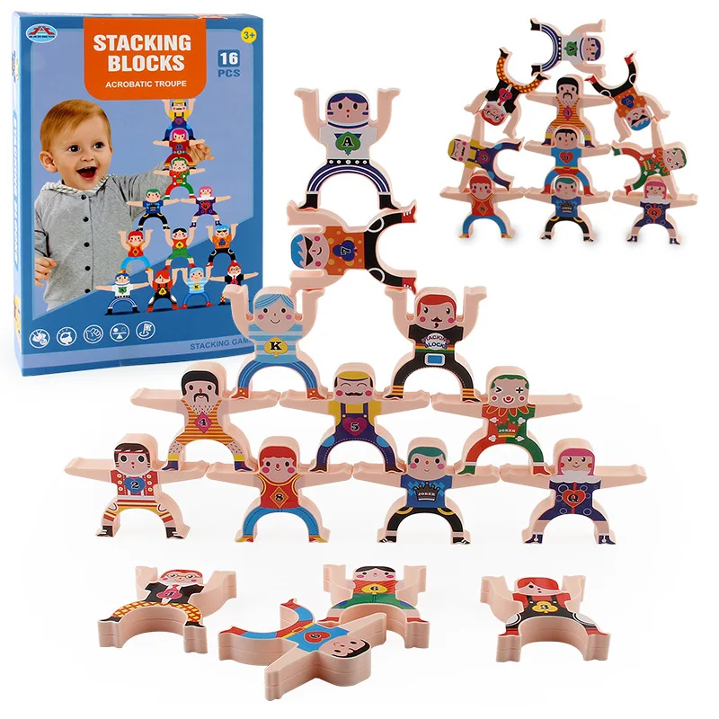 Children Stacking Toys Games Cartoon Hercules Tower Balance Blocks Montessori Stacking High  Game Education Toy For Kids Gifts