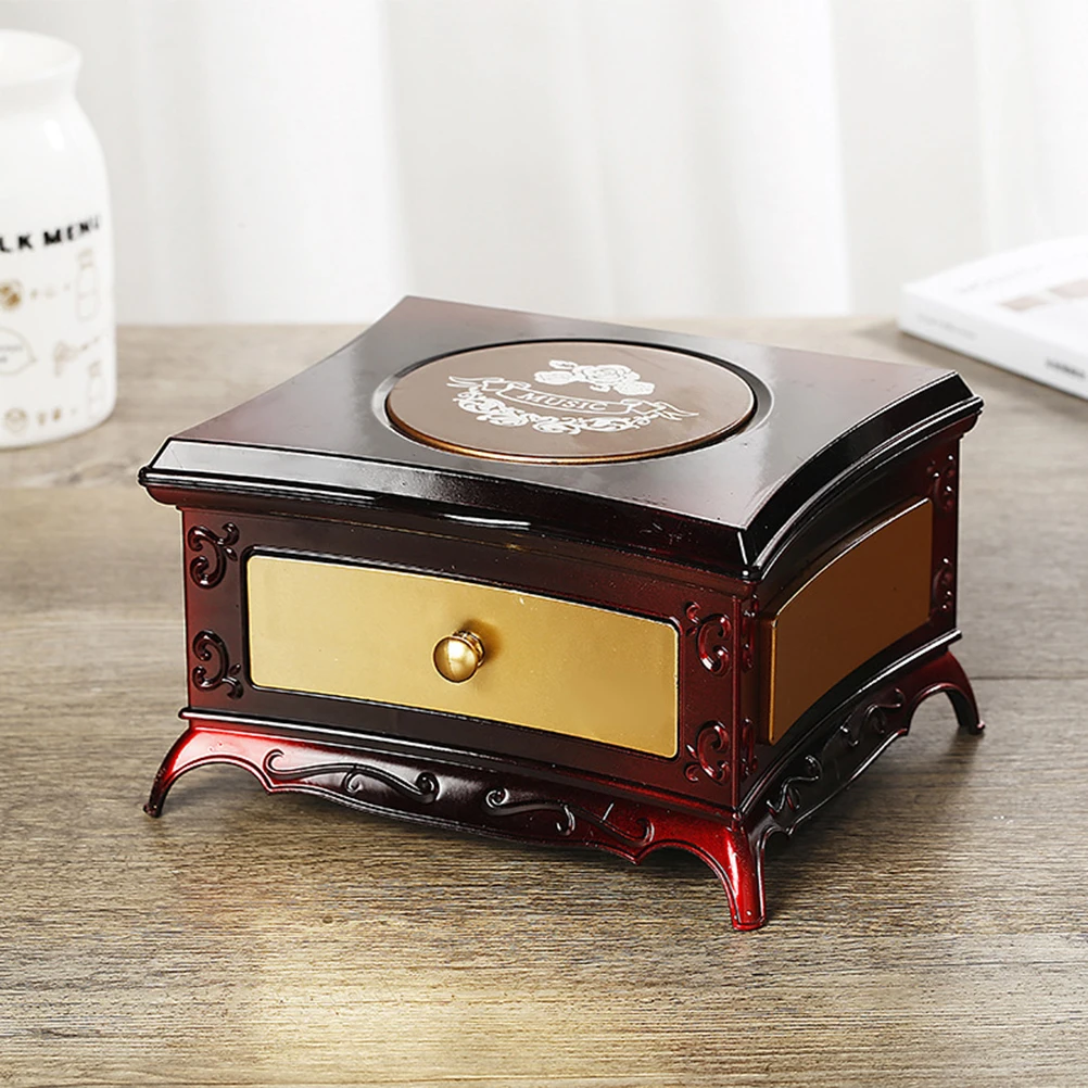 

Creative Plastic Ballet Dancer Jewelry Box Music Box Storage Case Classic Dresser with Mirror for Little Girls (Red)