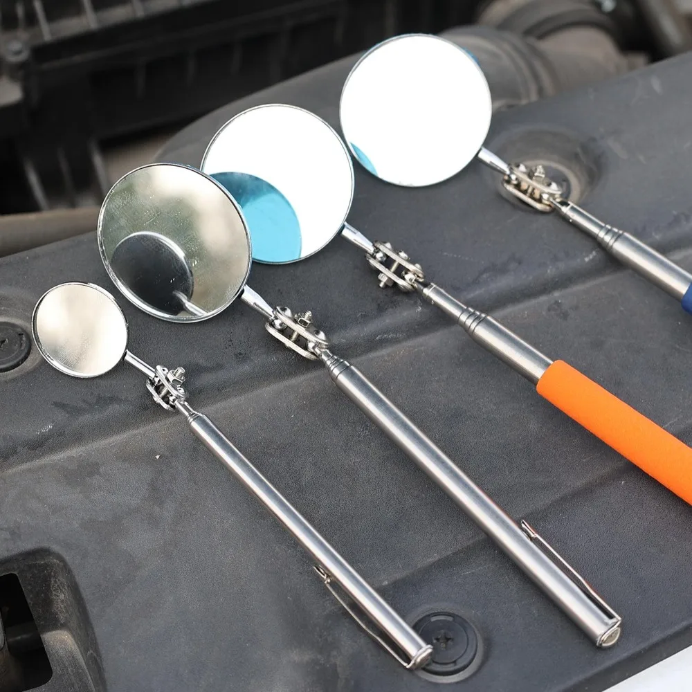 Universal Telescoping Inspection Mirror Tool 360 Swivel Round Glass for Car Auto Repair Welding Household Pipeline Gap Checking view 4
