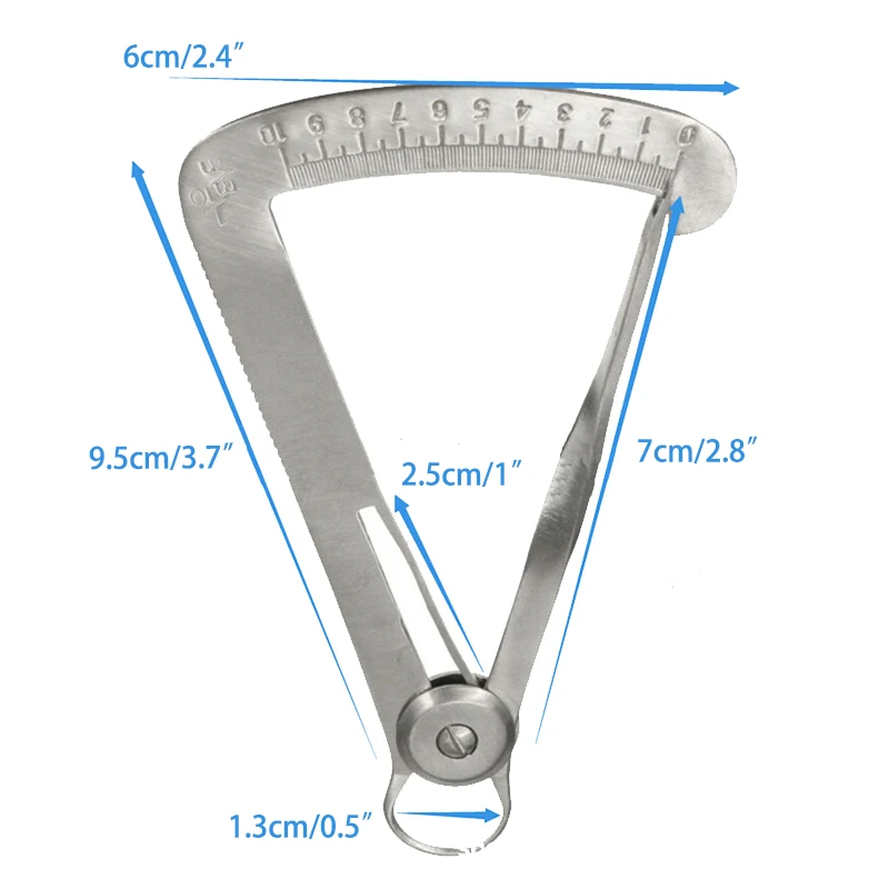 Calibrador Dental Vernier de Metal de acero inoxidable, regla de medición de espesor de cera, herramienta Dental para cera de Metal, 1 unidad